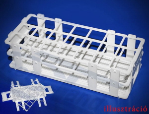 02-77903 - Stojan na skúmavky s 40 miestami, zaklapávací plast