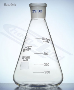 08-071.202.21 - Erlenmeyerova banka, brúsená NS 29/32, odmerná, 250 ml